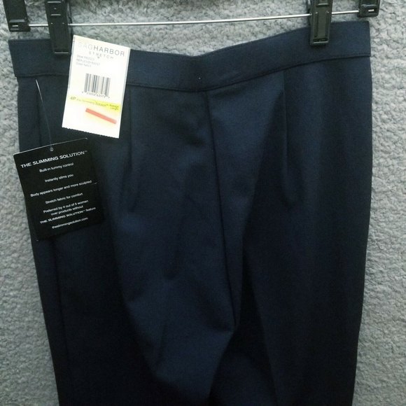 Sag Harbor NWT Women's 4P Stretch Navy Blue Slimming Pants 29.25" 28.75" 9.75" - Picture 5 of 10